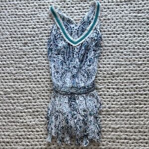 Poupette St. Barth Blue and White Patterned Dress